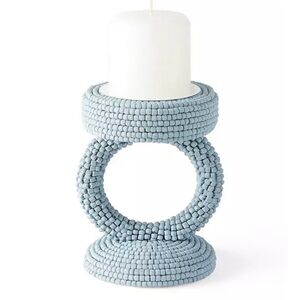 Serena & Lily Beaded Ring Candle Holder in Powder Blue